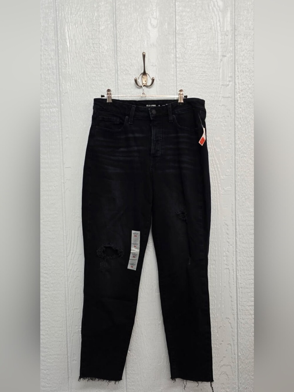 Old Navy Size 10  Black Slim Jeans Rips